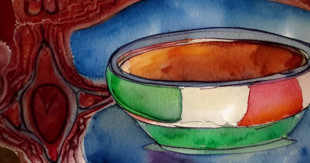 painting of a tibetan singing bowl